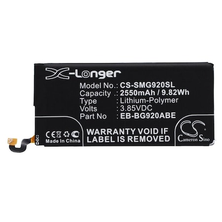 Bsc Preferred Samsung Galaxy S6 LTE-A SM-G9208 S Mobile Phone Repl. Battery CS-SMG920SL